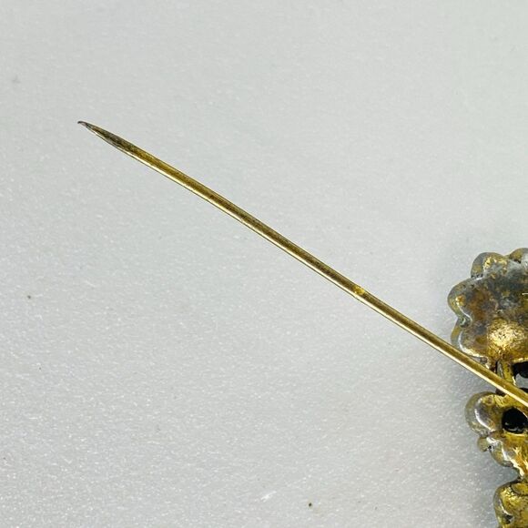 Vintage MCM Weiss Watermelon Rivoli Aurora Borealis Crystal Floral Brooch Pin - Picture 13 of 16